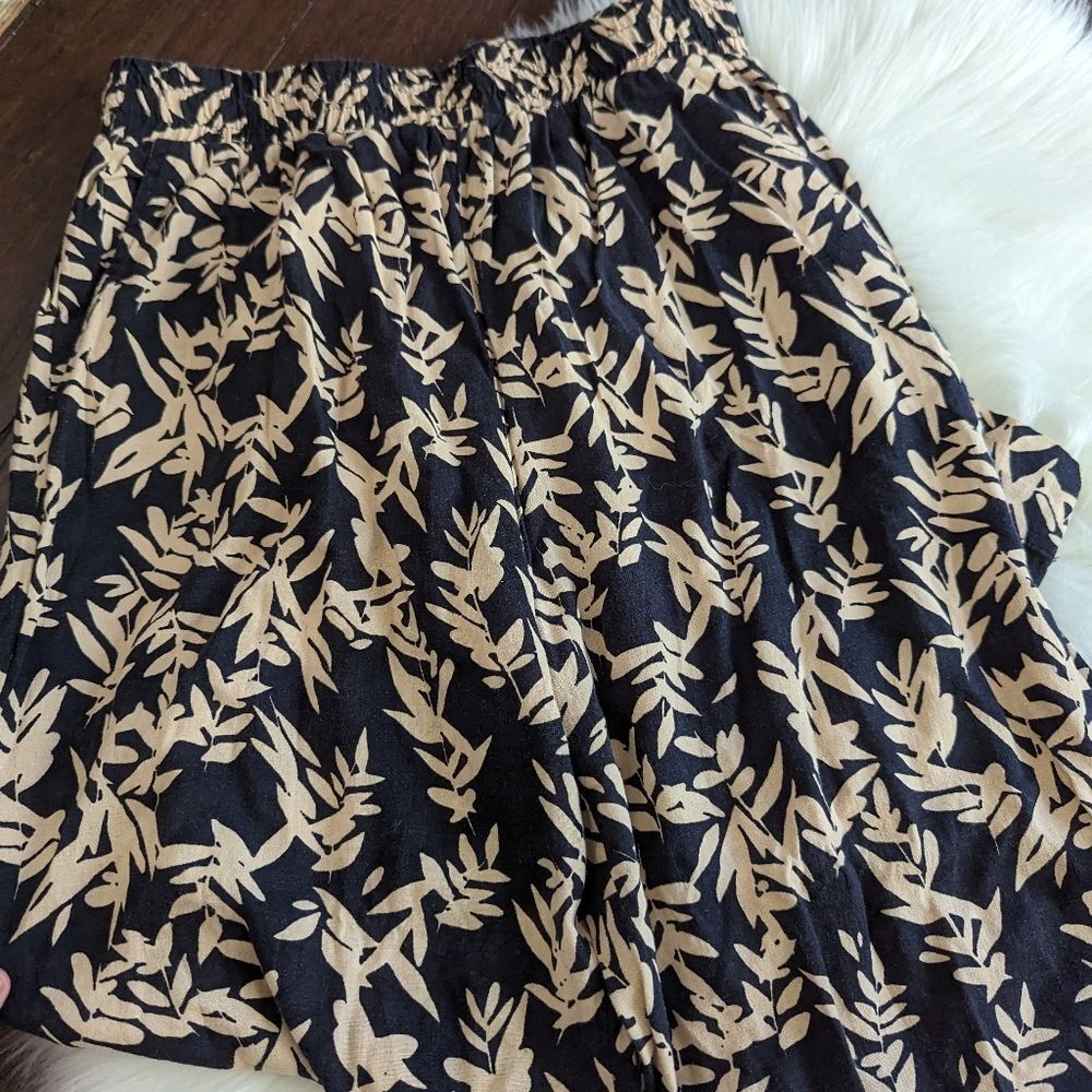 Rachel Zoe, linen blend, wide leg pull on pants with side pockets, tropical, med - Picture 3 of 6